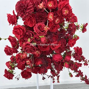 Nuevo Set de Decoración con Flores Artificiales, Fondo Rojo Artificial para Bodas, Decoración con Flores Artificiales, Set de Decoración con Flores de Seda Artificiales - Product Image 6
