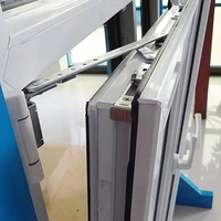 Ventana Abatible de PVC de Doble Acristalamiento UPVC de Diseño Europeo Apertura Sencilla Personalizable Venta al por Mayor de Fábrica Diseño Gráfico