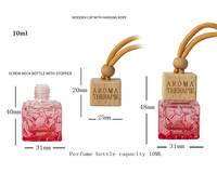 Diffuseur d'huiles essentielles suspendues de 10ml, flacons de bouteille de pendentif d'aromathérapie de parfum de désodorisant de voiture carré en verre clair vide
