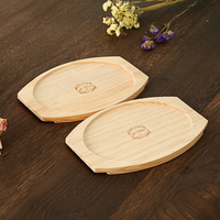 Plateau porte-assiette Fajita pour restaurant Base en bois pour assiette à steak en fonte
