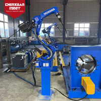 Station de travail robotisée de soudage à 6 axes haute efficacité, modèle double robot haute précision pour les lignes de soudage de tuyaux et de structures en acier