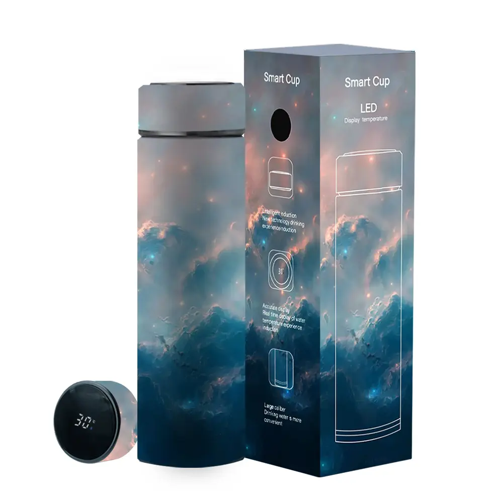 Neue Produktideen Smart Thermos flasche Vakuum flasche Isoliertes Metall trinken Smart Temperature Edelstahl Wasser flasche