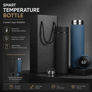 500ml Stainless Steel Insulated Vacuum <b>Flask</b> LED Digital Temperature Display Reminder Smart Eco-Friendly Office Cup Water <b>Bottle</b> - Product Image 5