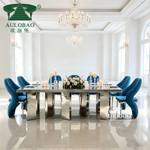 Tables et chaises de salle à manger modernes en acier inoxydable pour mariages à Dubaï, usage domestique, hôtelier et événementiel - Product Image 4