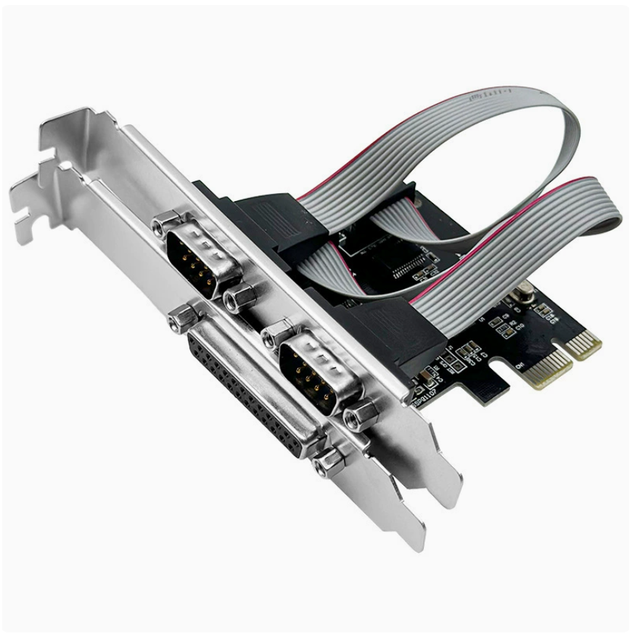 PCI-E 2-Serial Port Card + 1-Parallel Port Card PCIE to Serial/Parallel Port Card Adapter Card Expansion Card Desktop PC