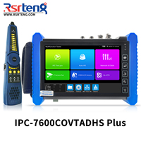 Testeur de caméra CCTV Rsrteng IPC-7600COVTADHS Plus, moniteur 7 pouces, testeur de câble de caméra IP 8K, testeur de câble 4K TVI CVI AHD SDI OPM TDR WiFi