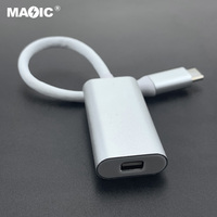 Magelei adaptor transmisi Video, USB Mini 3.1 Tipe C ke Mini DP/DP 4K x 2K USB-C untuk Macbook