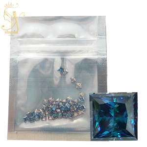 Xingsial Mossanite venta al por mayor 1,5 MM 3,0 MM para anillo <span class=keywords><strong>de</strong></span> compromiso VVS1 tamaño pequeño corte princesa <span class=keywords><strong>zafiro</strong></span> Color <span class=keywords><strong>azul</strong></span> moissanita suelta - Product Image 1