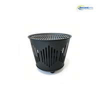 Brasero en fer robuste conique avec grille à découpes verticales et pieds trépieds pour camping en extérieur