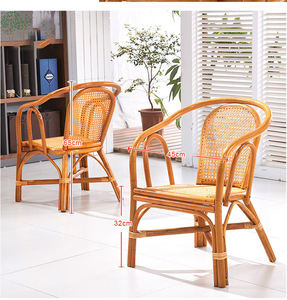 Silla de jardín de mimbre de color natural para <span class=keywords><strong>eventos</strong></span> de fiesta de hotel, banquete de bambú plegable al aire libre, comedor para boda - Product Image 3