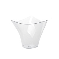 Prix d'usine 4oz clair PS plastique à bord torsadé Mini Pudding Mousse crème glacée servant une tasse à dessert