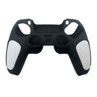 Coque de protection ergonomique bicolore anti-transpiration avec découpes précises et antidérapante en silicone pour manette PS5 DualSense