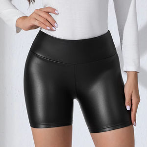 شورت مثير من الجلد الصناعي بخصر عالٍ-شورت للتحكم في البطن ورفع المؤخرة بنطال ساخن للنساء-شورت نسائي من الجلد الصناعي مطاطي شورت للمؤخرة - Product Image 1