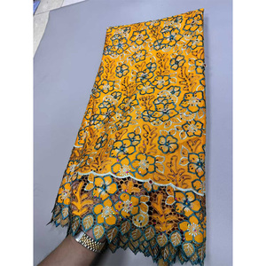 花式钻石Guipure法国绳蕾丝面料高品质尼日利亚Tissu Brocard面料 - Product Image 3