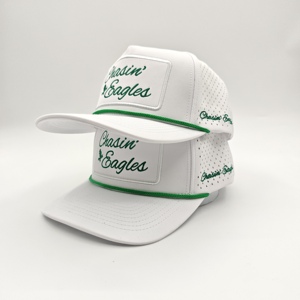 Casquettes de golf personnalisées imperméables en tissu Dobby Dot avec broderie à la main, 5 panneaux, ajustables, à fermeture snapback pour adultes - Product Image 5