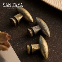 Poignées Santaya en laiton massif antique pour armoires de cuisine, boutons de tiroir pour armoires de chambre, poignée de meuble en bronze