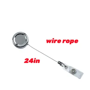 Bescom 2024 baja tahan karat 32MM gantungan kunci Putar mobil dapat ditarik kuat produsen terbaik Cina pemegang kartu gulungan lencana Id berat - Product Image 6