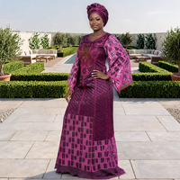 Robes de soirée formelles longues en dentelle florale avec boutons naturels pour femmes africaines nigérianes grandes tailles, dernière mode 2026, faible MOQ