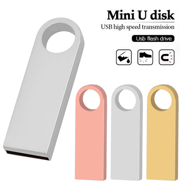 Portable 128GB 64GB 32GB 16GB 8GB 4GB USB Memory Stick Mini Metal Waterproof U Disk USB 2.0 Flash Drives
