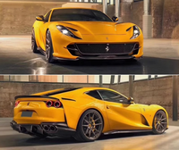 Kit carrosserie en fibre de carbone style NT YICKU pour Ferrari 812 - Lame avant, Lame centrale, Jupes latérales et Pièces de mise à niveau du spoiler