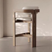 Tabourets de bar en bois rembourrés en tissu avec dossier et accoudoirs pour comptoir de cuisine – Vente en gros