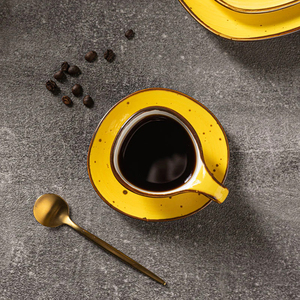 Juego de Platos de Cerámica JQY, Vajilla Amarilla Esmaltada, Hechos a Mano, con Diseño Rústico, Platos de Porcelana para Restaurante - Product Image 5