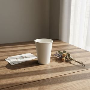 Gobelets à café en carton jetables personnalisables certifiés 250 ml (9 oz) à paroi simple pour boissons chaudes et froides avec logo - Product Image 6