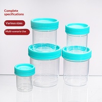 Vasos de Muestra Biológicos Desechables y Estériles con Tapa de Rosca y Diseño Graduado para Recolección de Heces, Esputo y Orina, Material Plástico