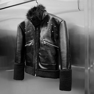 YSJY Produttore OEM Nuova Giacca <span class=keywords><strong>in</strong></span> Vera Pelle di Pecora Spessa con <span class=keywords><strong>Pelliccia</strong></span> <span class=keywords><strong>Ecologica</strong></span> Originale, <span class=keywords><strong>Cappotti</strong></span> e Giacche Caldi <span class=keywords><strong>in</strong></span> Vera Pelle di Pecora per Uomo - Product Image 3