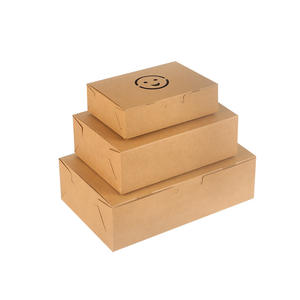 一次性牛皮纸餐盒鸡肉沙拉油炸食品外卖鸡翅米花哑光层压压花 - Product Image 3