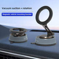 Support de téléphone magnétique à double ventouse réglable à 360 degrés en alliage d'aluminium pour voiture, miroir de gym, bureau, lit