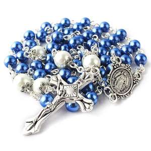 Collier Chapelet Miraculeux en Perles de Verre Religieuses, Très Vendu, avec Boîte Cadeau Catholique en Métal - Product Image 4