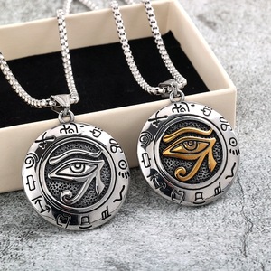 Yunnique-collar con colgante de acero inoxidable para hombre, amuleto del ojo de Horus del antiguo Egipto, regalo, joyería, accesorio de moda - Product Image 1
