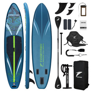 TIDETREK 350*83*15ซม. กระดานซัพบอร์ดพีวีซีแบบพกพาอเนกประสงค์ ปรับแต่งได้ พร้อมไม้พาย กระดานยืนพายแบบเป่าลม กระดานโต้คลื่นแบบซัพ - Product Image 1