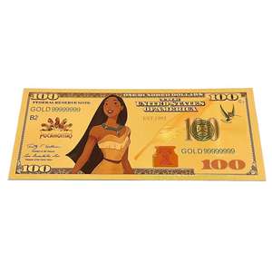 11 <span class=keywords><strong>billets</strong></span> <span class=keywords><strong>de</strong></span> <span class=keywords><strong>banque</strong></span> en feuille d'or <span class=keywords><strong>de</strong></span> la série Princesse Américaine, très demandés, pour collection et souvenir - Product Image 3