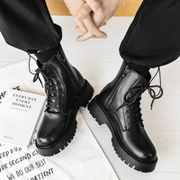 Bottes Martin à plateforme pour hommes, rehaussement de hauteur dissimulé, style workwear, bottes rétro montantes, personnalisables OEM