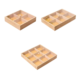 Diviseur de Desserts Classique Écologique pour la Maison, Multifonctionnel, Sans Danger pour les Aliments, Conservation Fraîcheur, Fruits Séchés, Bambou Durable, Rangement Moyen - Product Image 3