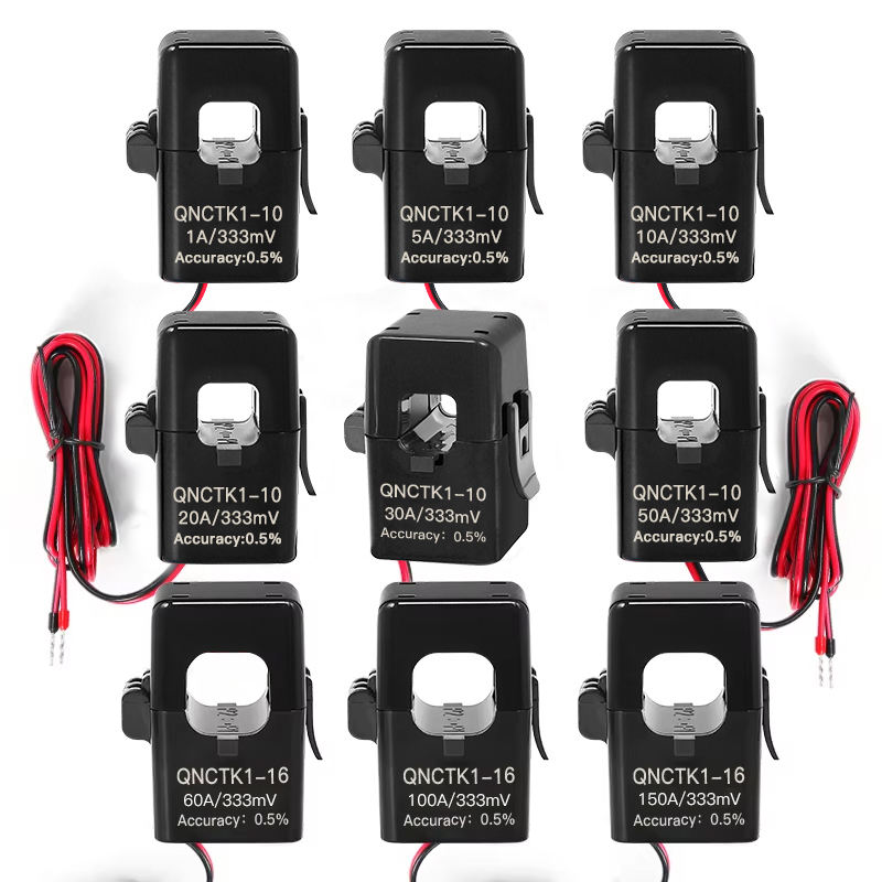 Split Core Current Transformer QNCTK1-10 1A 1V 50A 333mV 100A 0.707V 150A 5V 20A 3.33V 80A Open Type Current Sensor Clamp CT