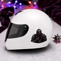 Autocollants personnalisés crâne gothique sombre, étanches, résistants aux UV, en PVC découpé, pour casque et skateboard
