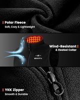 Beheizbare Fleece-Weste für Herren Winddicht mit Stehkragen 9V 16000mAh Wiederaufladbare Batterie Beheizte Ärmellose Jacke für Ski und Jagd