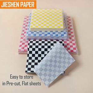 Fast Delivery Wholesale Printing Pe Coated <b>Paper</b> 12x12" Grease Proof Deli Fast Food Checkered Burger <b>Wrapping</b> <b>Paper</b> - Product Image 6