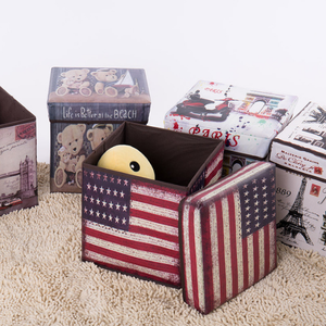 Colorful Printed Folding <strong>Storage</strong> Ottoman /<strong>Storage</strong> Stool <strong>Box</strong>/<strong>Storage</strong> <strong>Seat</strong> - Product Image 3