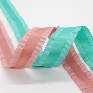 FangZHI Polyester Satin Ribbon 2.2cm Solid Color Woven Ruffled Webbing For Diy Hair Accessories Flower Packaging - Product Image 4