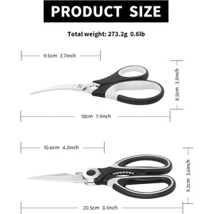 Tijeras de Cocina de Acero Inoxidable Resistentes y Ecológicas, Tijeras Panda Afiladas con Cubierta Protectora para Cortar Alimentos (Grado Alimenticio) - Product Image 3