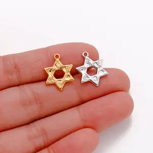 Hoyo Stainless Steel Six-pointed Star Star Pendant Accessories For Diy Necklaces Earrings Jewelry Accessories Supplies