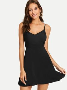 <span class=keywords><strong>Robe</strong></span> <span class=keywords><strong>noire</strong></span> de soirée d'été, sans manches, sexy, courte, mini, contrastée, dos nu, style <span class=keywords><strong>patineuse</strong></span>, pour femmes - Product Image 5