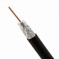 Cable Coaxial RG6 Negro de 75 Ohmios, Conductor de Cobre, Revestimiento de PVC, IP65, -25C~70C, Corriente Nominal de 16/25A, para Computadora y Electrodomésticos