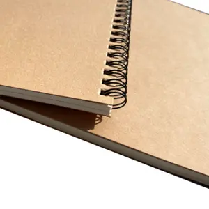 Cuaderno espiral personalizado de alta calidad, papel Kraft, tamaño A5, A4, cuaderno espiral de tapa dura, cuaderno de aula de práctica para estudiantes