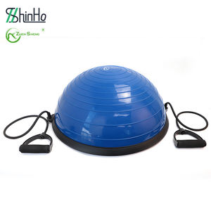 Media Bola de equilibrio con banda resistente, pelota semiesférica de yoga con bomba de pie adicional para entrenamiento básico, entrenamiento en casa - Product Image 1