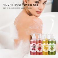 Gel douche de bain naturel à base de plantes marque propre en gros peau citron Kiwi cerise fraise gommage gel douche